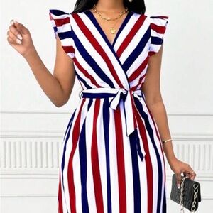 Red White Blue Striped Wrap Maxi Dress * Patriotic * 4th of July * America